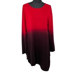 SOFT SURROUNDINGS Ombre Red
Cashmere Blend asymmetrical Sweater
